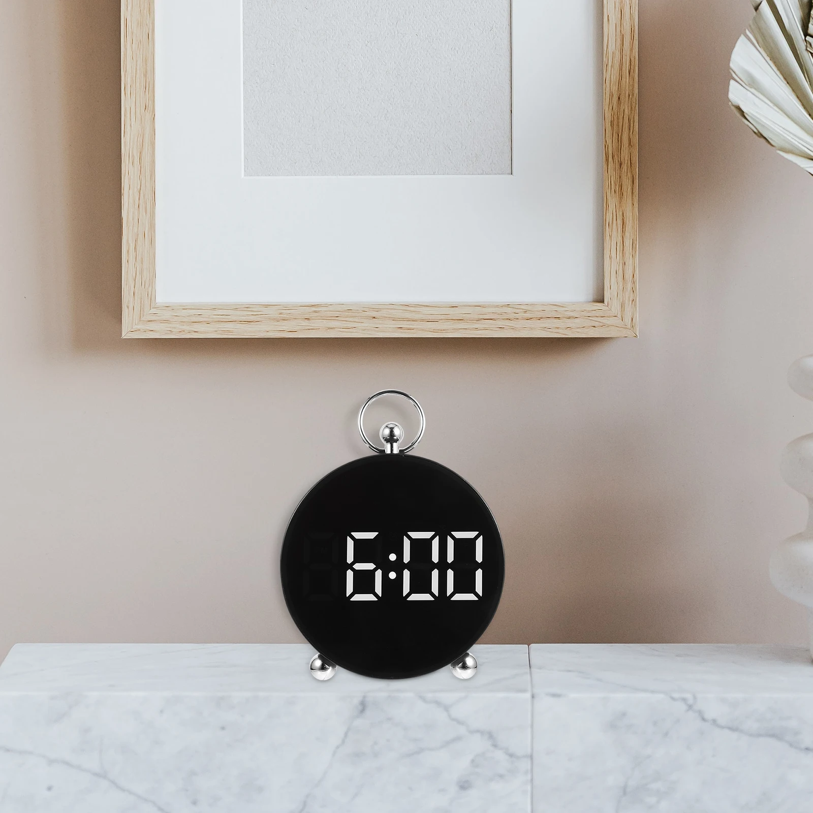 

LED Bedside Clock White Digital Alarm Clock for Bedroom Living Room Safe ABS Small Electric Temperature Display