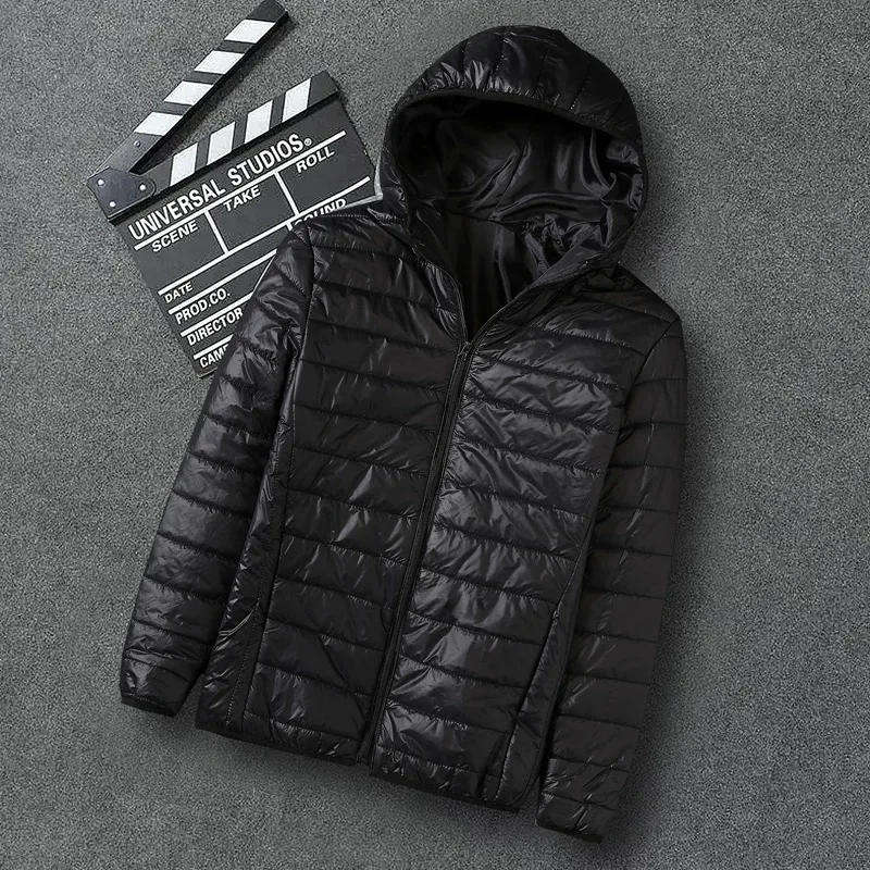 

Осень-зима, Новое поступление, мужская легкая пуховая хлопковая куртка с капюшоном, повседневная верхняя одежда, модное брендовое пальто для пар