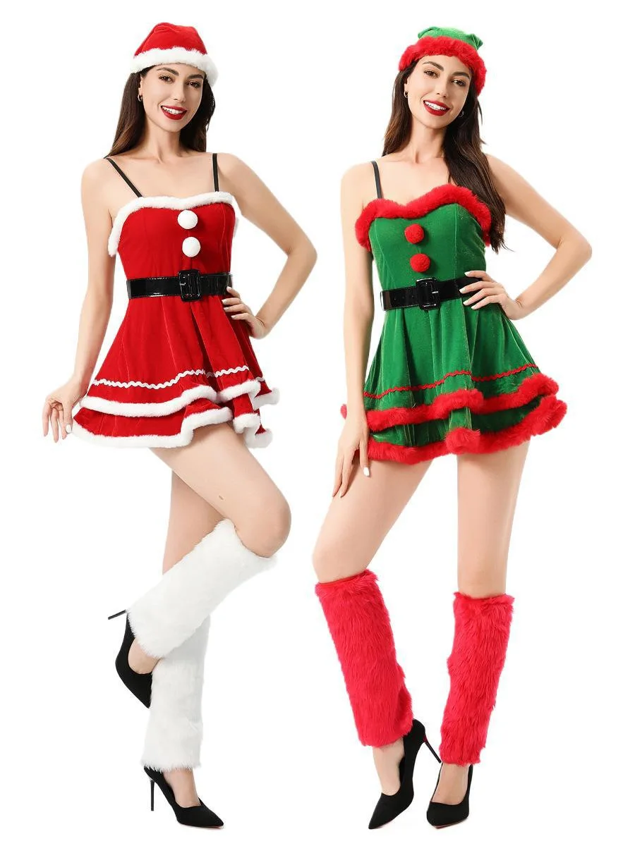 2024 Sexy Santa Claus Costume Lolita Dress for Women Christmas Themed European Fashion Sexy Girl Outfit Christmas Elderly Lady