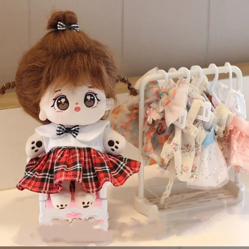 Head Cover 20cm Cotton Doll Dress Shoulder Strap Skirt Lolita Cotton Doll Clothes Sweet DIY Dress Up Plush Toy Clothes