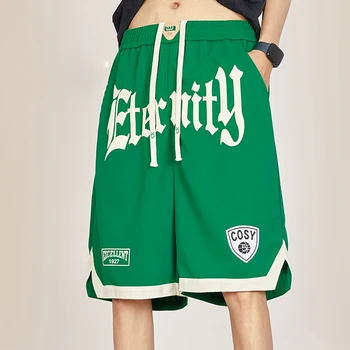 Summer Men's Letter Print Shorts y2k Casual Korean Fashion Loose Sweatpants Gym Basketball Short Pants Streetwear Bermuda shorts
