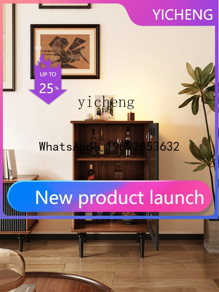 

Ретро-шкаф X1 из массива дерева для гостиной, небольшой напольный шкаф с витриной, элитный небольшой винный шкаф