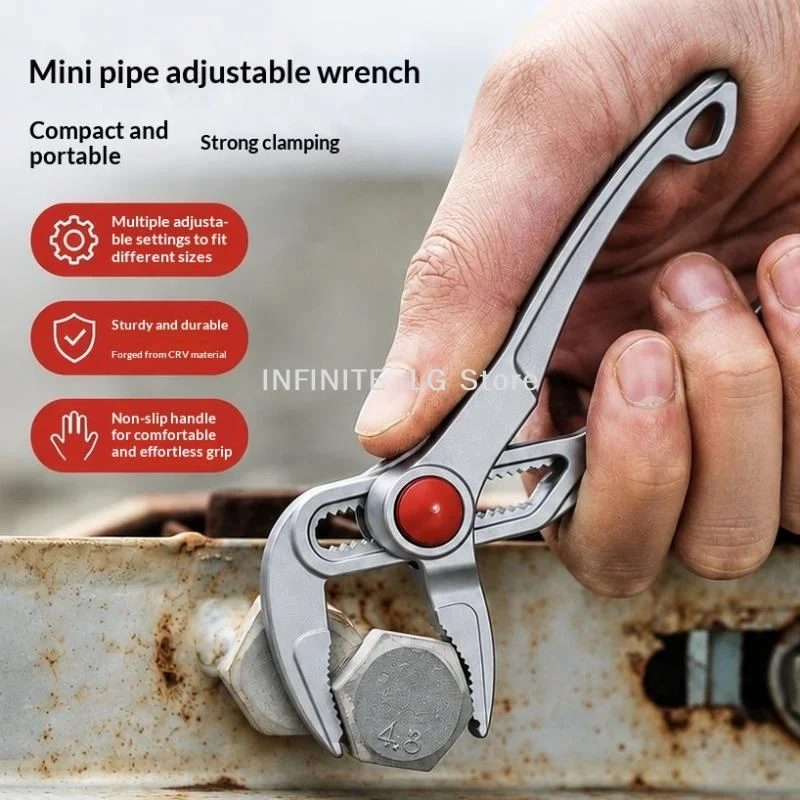 1Pc Mini Groove Joint Pliers Push Lock V Jaw Adjustable Multi Grip Hand Tool For Car Auto Repair Mechanic WorkshopINFINITE -LG