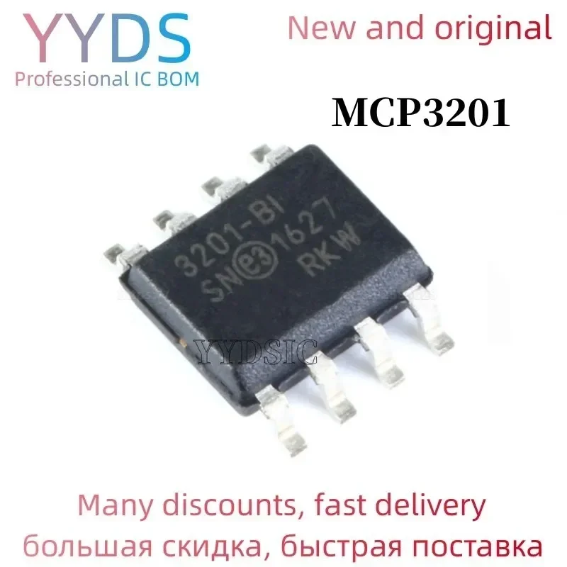 10 قطعة MCP3201 MCP3201-CI/SN = MCP3201-BI/SN MCP3201-CI 3201-CI/SN SOP8