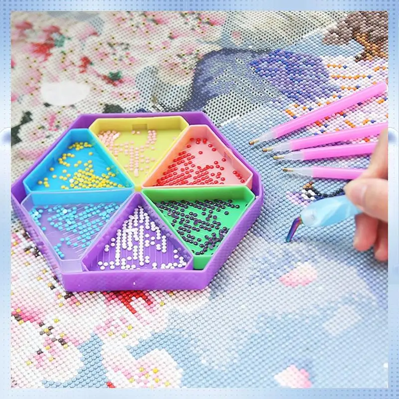 

ABRJ-6 Grid Palette Наборы лотков для алмазной живописи Шестигранная дрель большой емкости Алмазная ручка для рисования Художественная вышивка крестиком