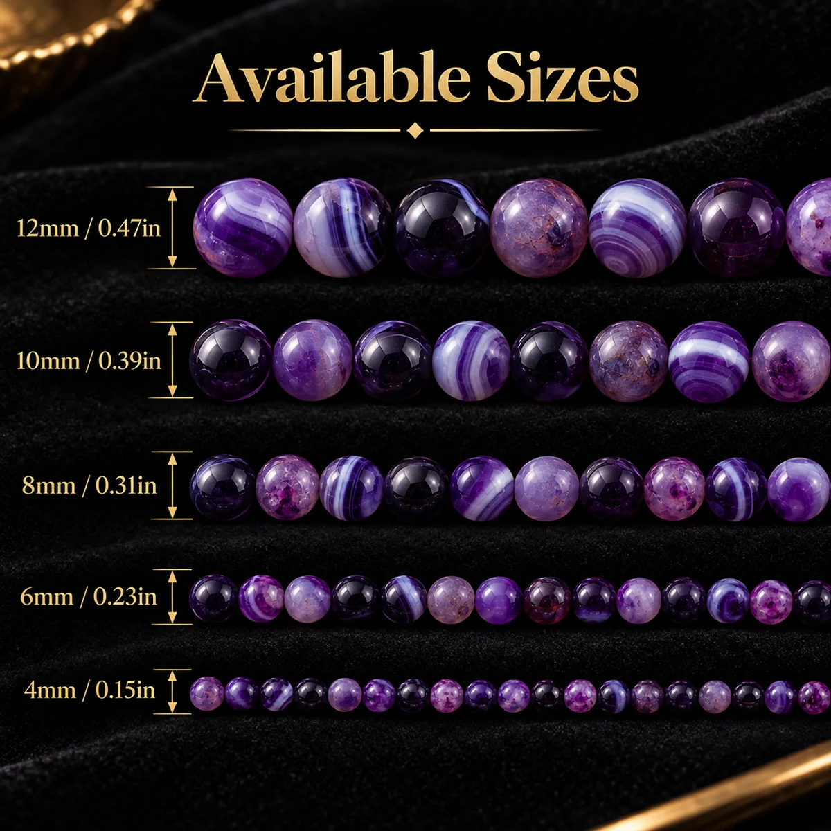 4-12mm 16pcs Stone half strand piece of violet striped agate Spacer Loose Beads For Jewelry Making DIY Bracelets Necklace Access