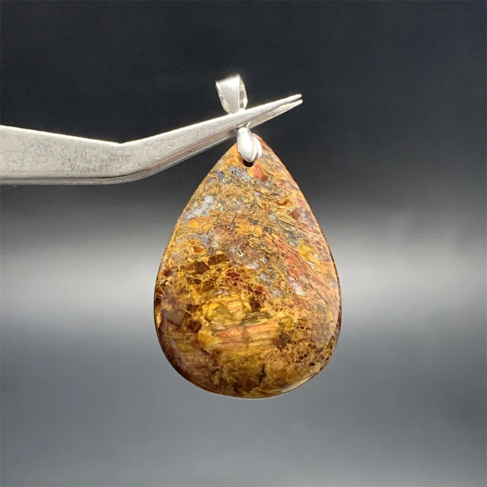 Oil Painting Natural Namibia Blue Pietersite Pendants Necklace Women Yellow Red Cat Eye Pieter Site Healing Beads Jewelry AAAAAA view 6