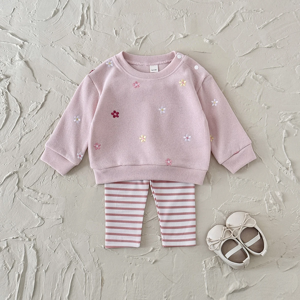 Newborn Girl Clothes Winter Warm Infant Outfit Floral Top Pants Sets 2Pcs Long Sleeve Suit 0-3Years Kids Clothing Tracksuit