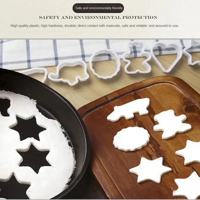 6PCS/set Sugar Biscuit Press Stamp Embosser Cookie Cutter Biscuit Mold DIY Fondant Cake Mold Pastry Decor Baking Accesories