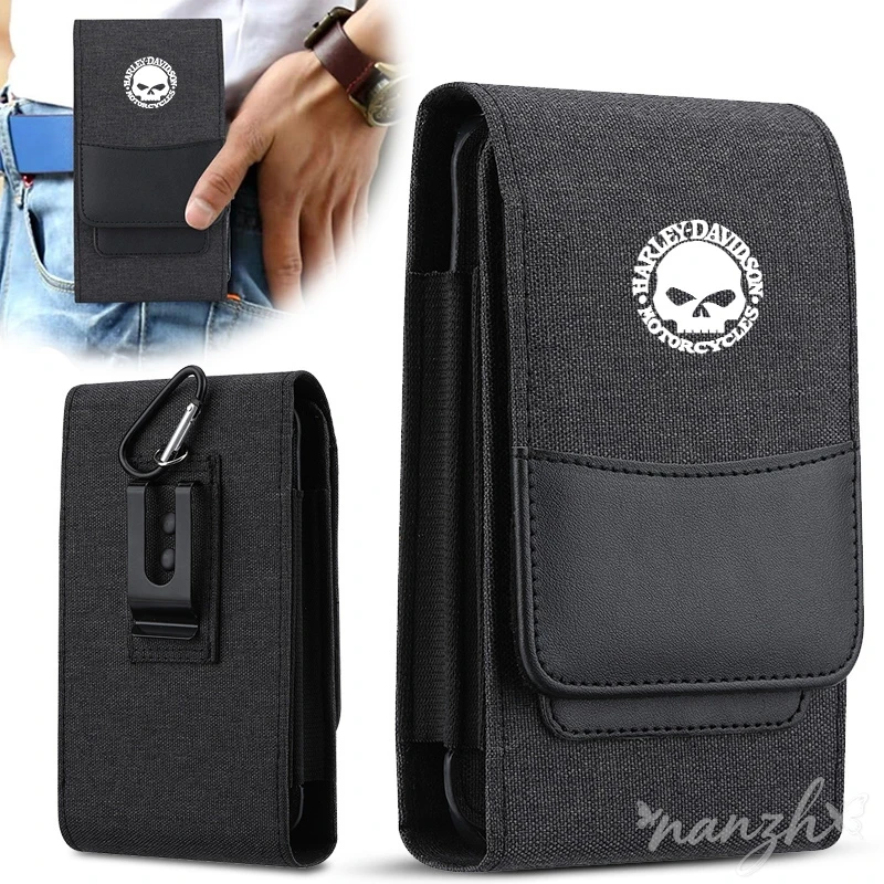 Phone Holster Belt Clip Waist Oxford Cloth Wallet For Harley Davidson PA1250 Softail Sportster VRSC Touring X48 1200 C Tire Valv - view 2