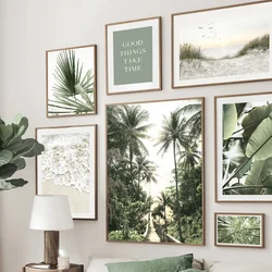 Simple Wall Art Nature Green Leaf Landscape Poster HD Oil Painting Posters Prints Home Bedroom Living Room Decorative Ideal Gift