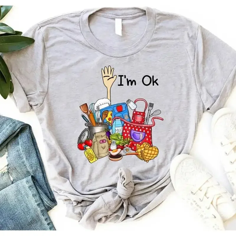 Lunch Lady I'm Ok T Shirt Squad Ladies Shi
