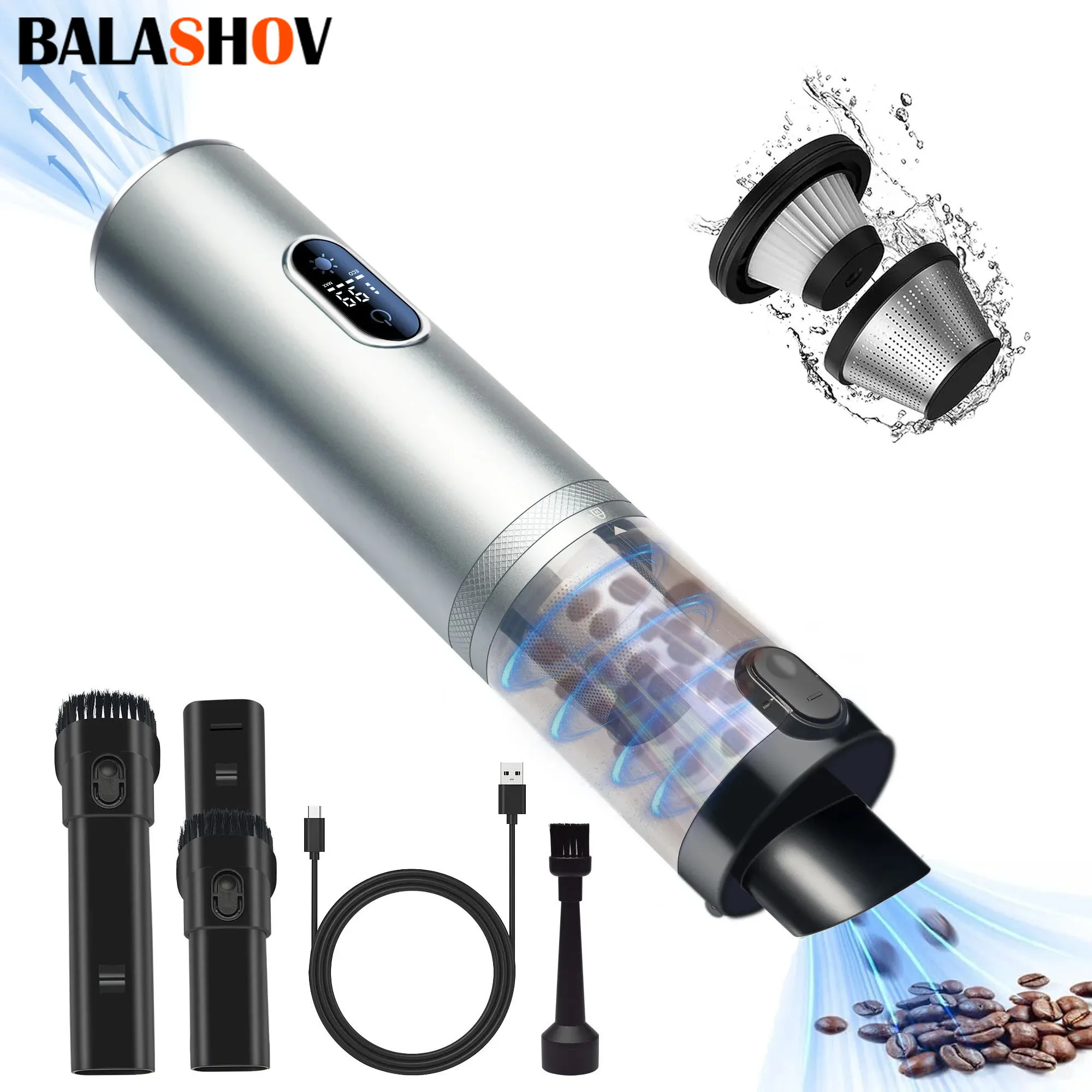 

Беспроводной ручной пылесос 30000 Па, мини-портативный беспроводной пылесос для домашнего офиса и автомобильной техники, мощная чистящая машина