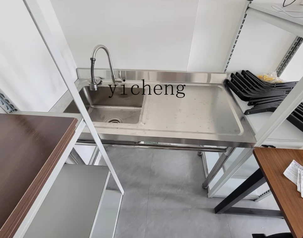 

Stainless Steel Sink with Stand Kitchen Sink for Washing Dishes and Vegetables with Platform for Canteen
