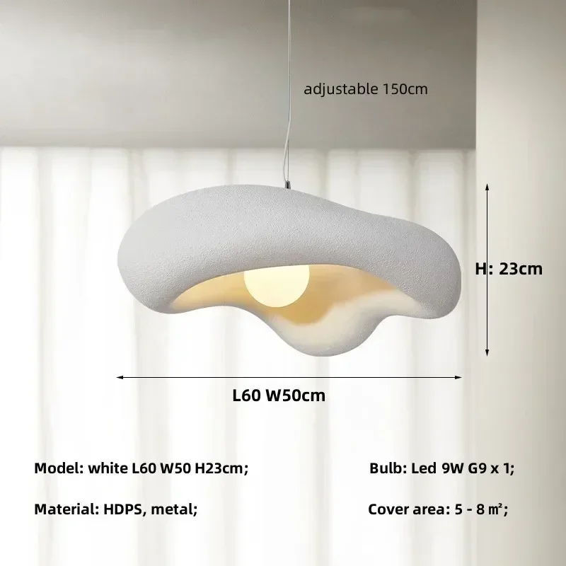 Nordic Cream Style Restaurant Kroonluchter Eenvoudige slaapkamer Woonkamer Eettafel Lamp Wabi-sabi Stijl Hanglamparmaturen - afbeelding 1