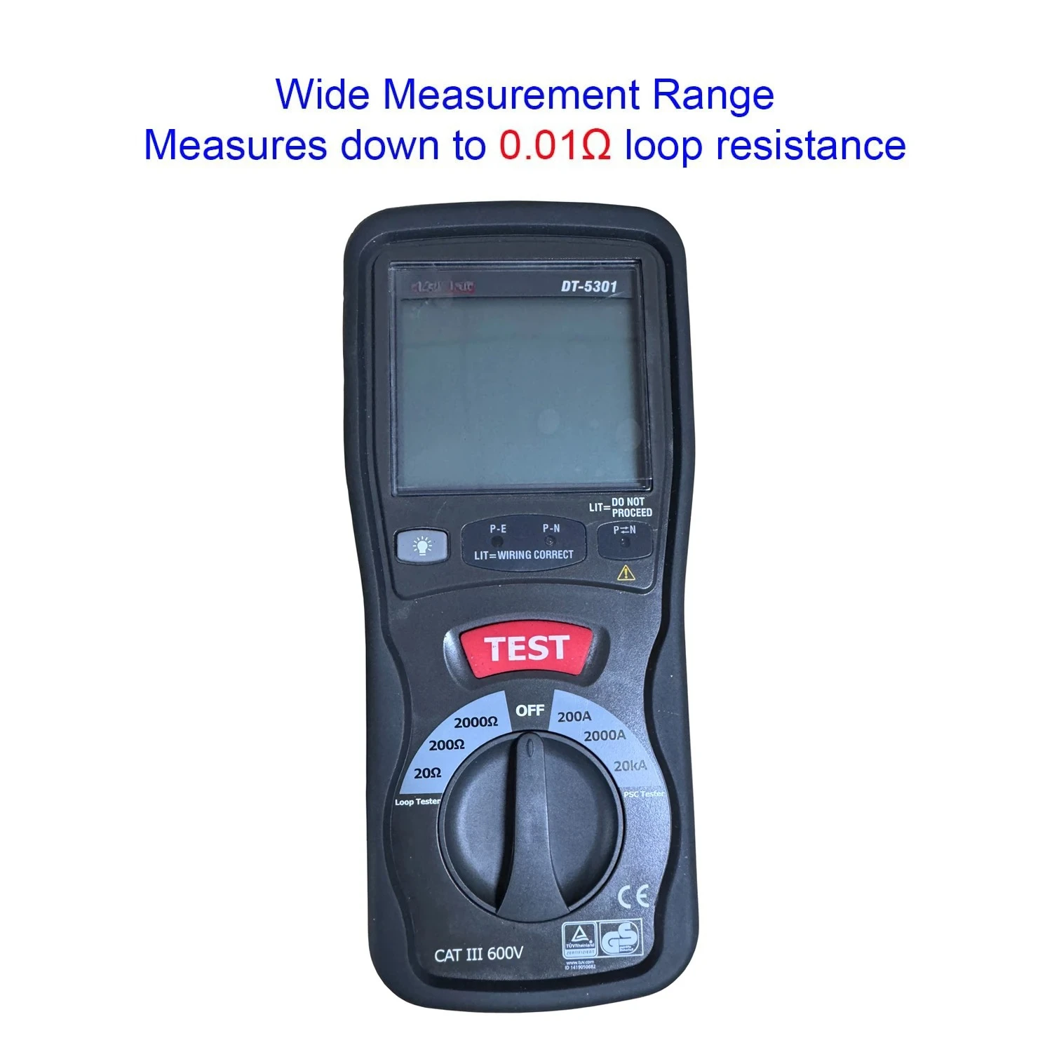 CEM DT-5301 جهاز اختبار مقاومة الدائرة LOOP/PSC جهاز قياس مقاومة الدائرة