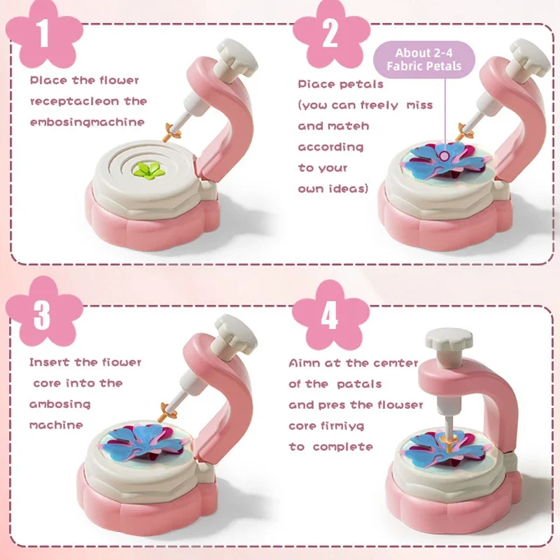 مجموعات يدوية الصنع باقات زهور من القماش ألعاب للأطفال زهور مصنوعة يدويًا سوق الفتيات هدية عيد الميلاد وأعياد الميلاد #6