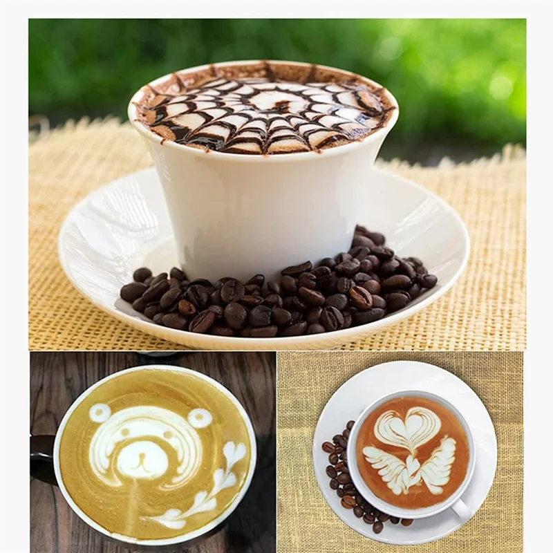 

Coffee Art Pen Coffee Fancy Art Needle Wood Handle Stainless Decorating Barista Tool-AC17
