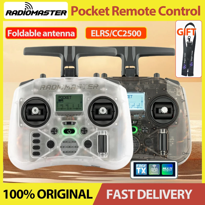 In Stock Radiomaster Pocket Hall ELRS/CC2500 Transmitter Remote Small Portable Collapsible Antenna Detachable Rocker M2