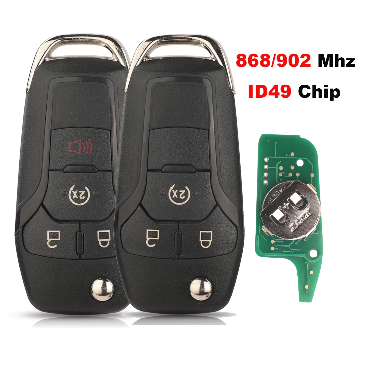 jingyuqin 3/4Butons Car Remote Control Key For Ford Escort Fusion 2013-2016 ID49Chip 868/902Mhz Auto Smart ID49 Chip