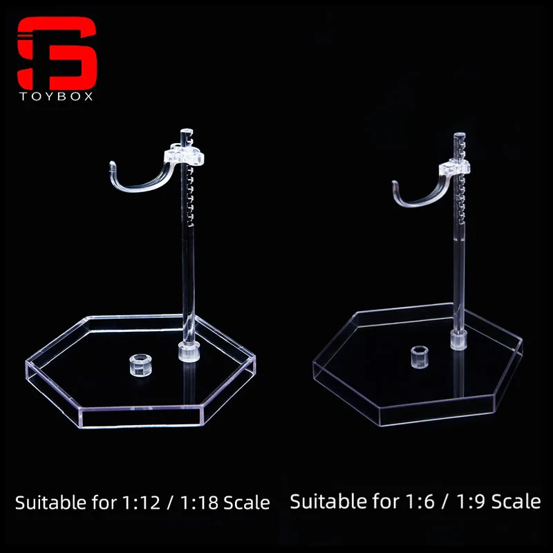 TYM133 1/6 1/12 Acrylic Hexagon Transparent Action Figure Base Display Stands Bracket Holder For Support 4