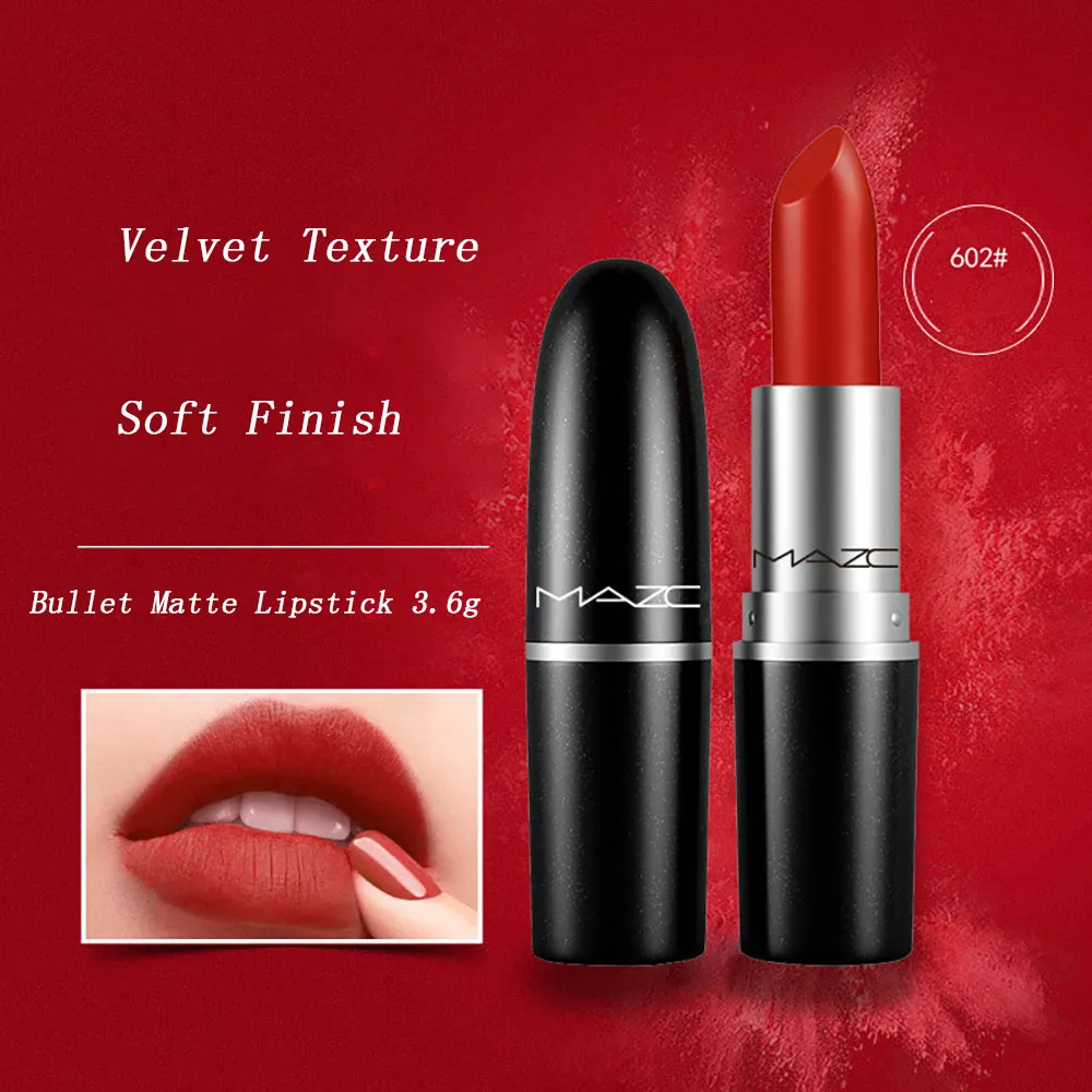 New Matte Lipstick High-quality Metal Tube Bullet Lipstick Lip Stick Waterproof Long Lasting Red Lipstick Makeup Lips Cosmetics