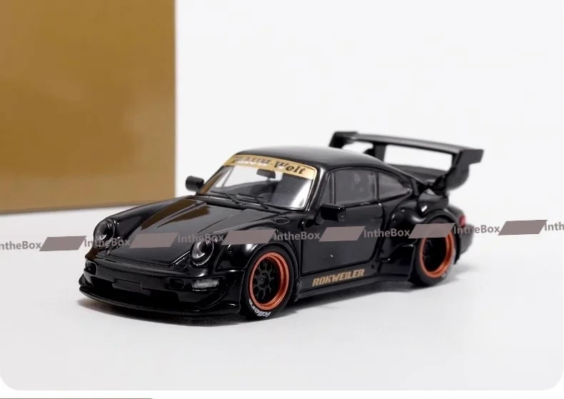 Star Model 1:64 RWB 964 GT Black Diecast Model koleksi mobil mainan hobi edisi berlapis