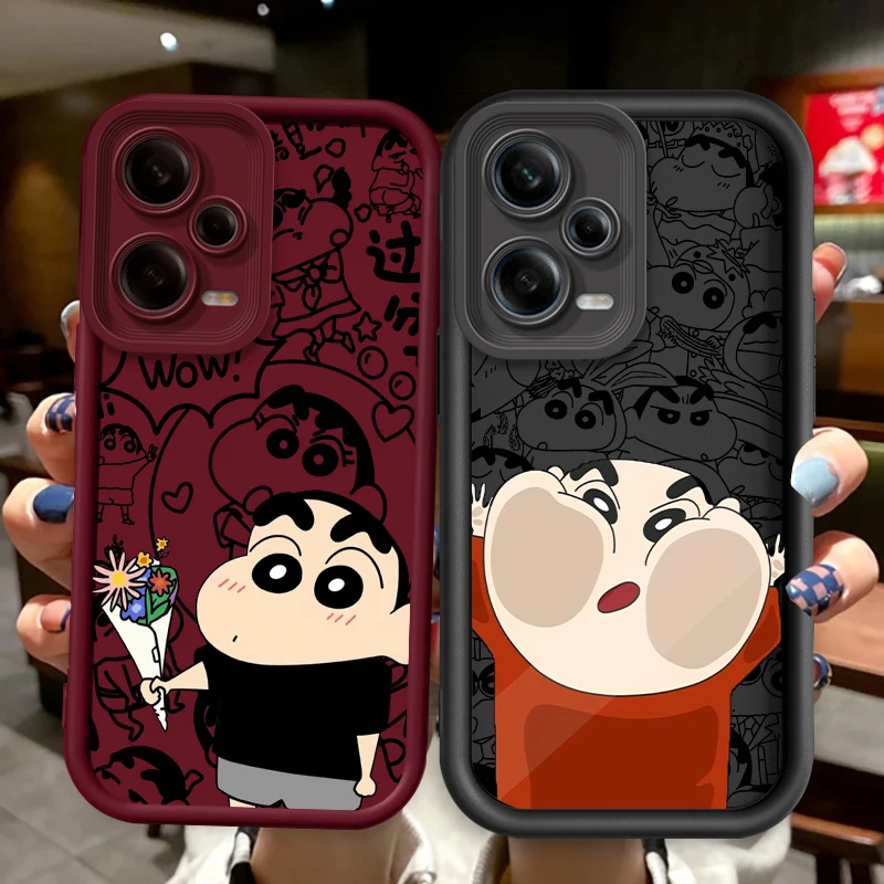 Crayon Shin Chan Cute Anime Eye Ladder For Xiaomi Redmi Note 13 12 12C 11 11S 10 10C 10A 9C 9A Pro 5G TPU Phone Case