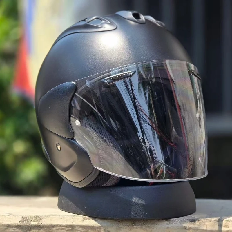 3/4 Open Face Helmet VZ-RAM Motorcycle Helmet Matte Black Summer Jet Scooter Motobike Half Helmets Cascos Para Moto