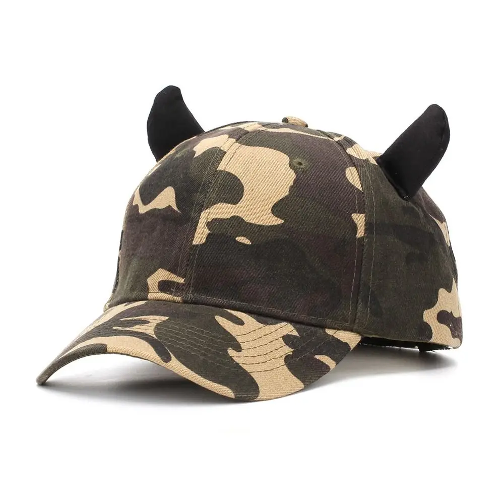 Classic 3D Devil Horn Baseball Cap Cosplay Adjustable Outdoor Sports Sun Hat Breathable Peaked Cap For Man Women Unisex