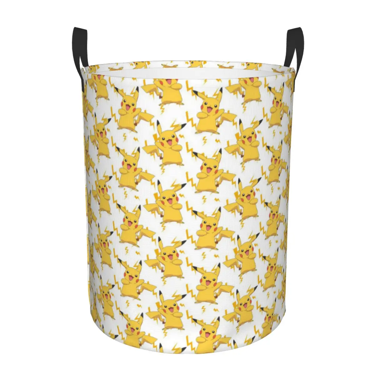 Custom P-Pikachus Pattern Laundry Basket Collapsible Toy Clothes Hamper Storage Bin for Kids Nursery