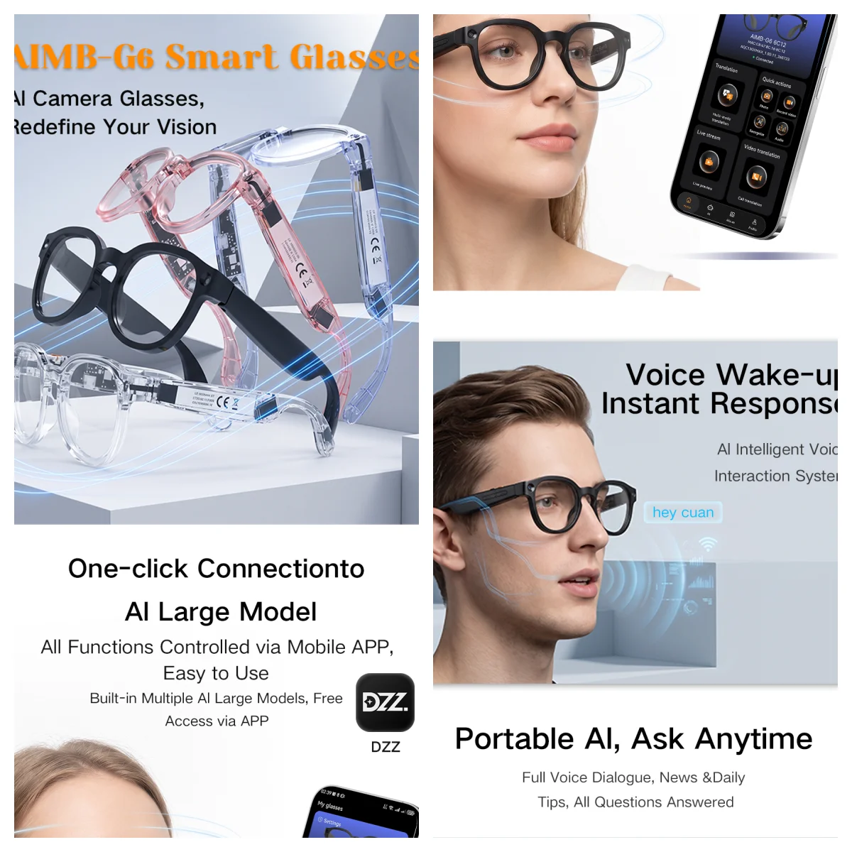 3in1 Smart Car Glasses 4K Professional HD Video Record Camera ChatGPT Bluetooth Call Language Translation Music Sunglasses Men