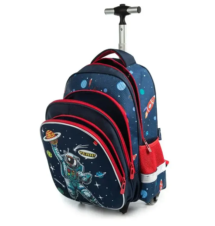 مجموعة حقيبة ظهر مدرسية متدحرجة للفتيات حقيبة ظهر للمدرسة الابتدائية على عجلات للأولاد والأطفال حقيبة مدرسية بعجلات مجموعة حقائب الغداء #2