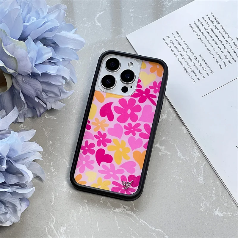Wildflower ثلاثية الأبعاد اللوحة الرجعية الزهور جراب هاتف آيفون 17 16 15 14 13 12 برو ماكس زائد موضة WF لطيف بنين بنات غطاء Funda #4