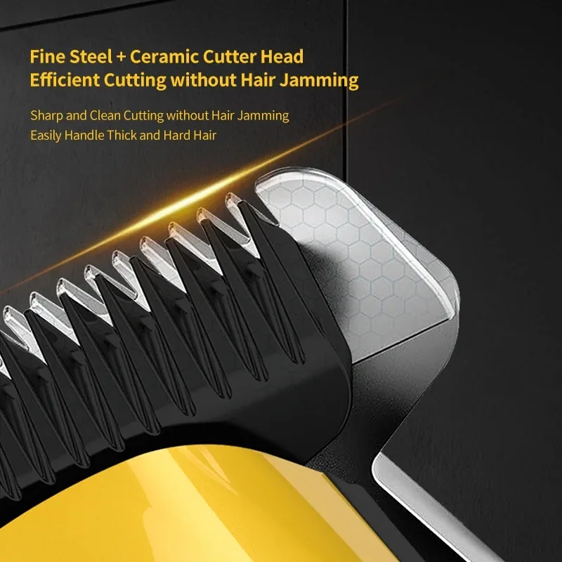 Kemei 1861 Barber Zero Gap Trimmer Cordless Electric Bald Head Hair Clipper Rechargeable Finish Cutting Machine External Motor