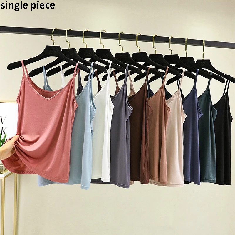 

Женская летняя внутренняя одежда без рукавов из модальной ткани с v-образным вырезом для похудения и похудения, тонкая повседневная одежда для сна, домашняя одежда