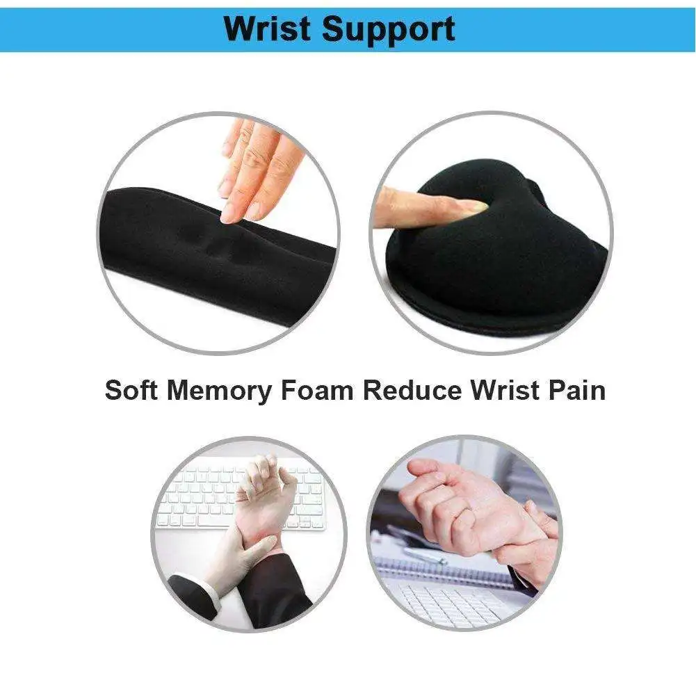 EVA 1Pc Keyboard Wrist Rest Pad Mouse Wrist Elbow Rest Support Game Computer Desk Pad Memory Foam Soft Rubber Easy To Clean