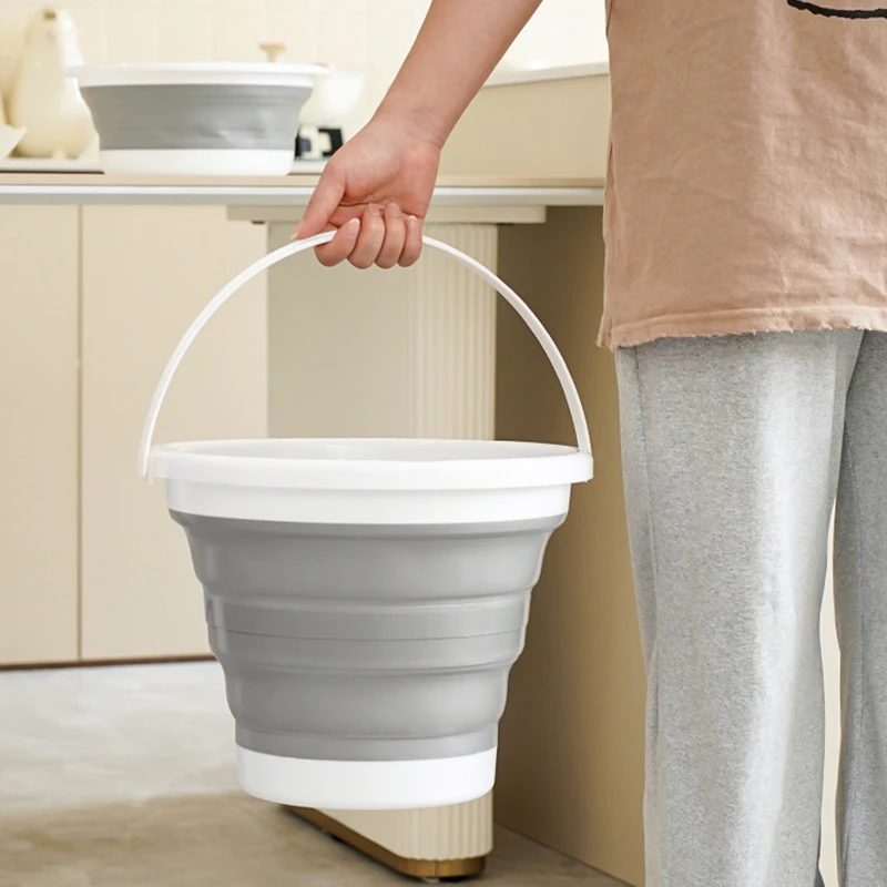 Space-Saving Collapsible Bucket 3/5/10L Capacity, Ideal for Travel, Home Use, Car Wash, as a Compact Utility Pail, Easy to Store