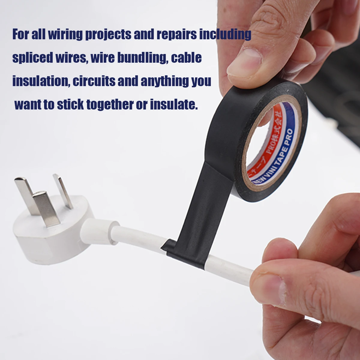 Electrician Tape PVC Waterproof Self-adhesive Black Flame Retardant Electrical Insulation Tape for Office Home Essential Supplie