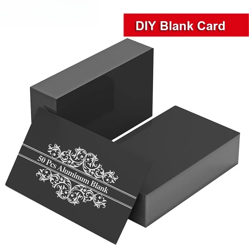 50Pcs Laser Marking Blank Card DIY Aluminum Metal Name Card 85 55mm Engraving Area For CNC Laser Engraving Machine