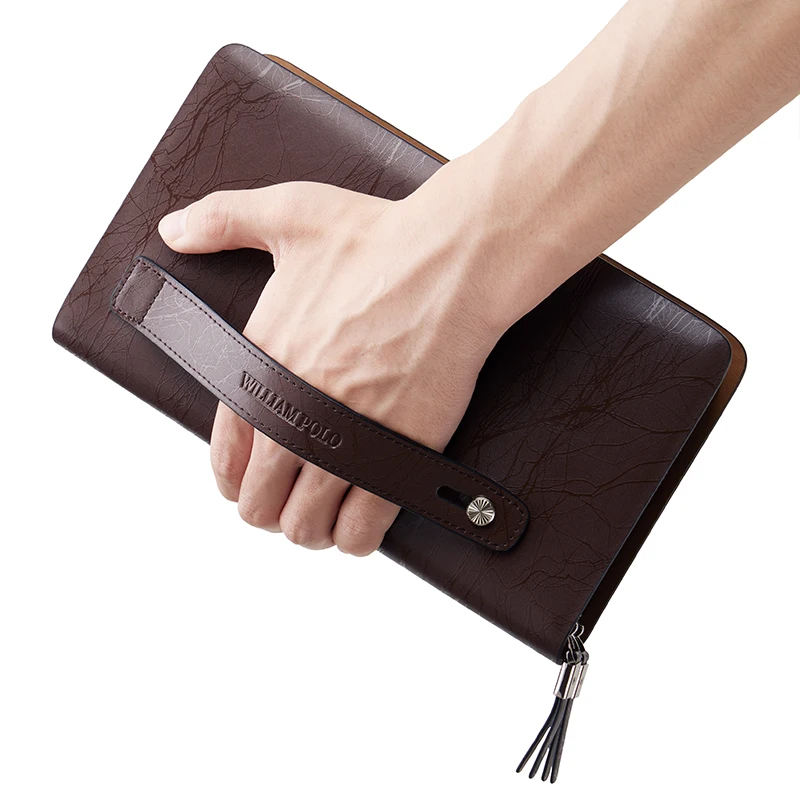 

Men's Business Handbag, Large Capacity Leather Wallet, Fashion Phone Bag, Personalized Card Bag