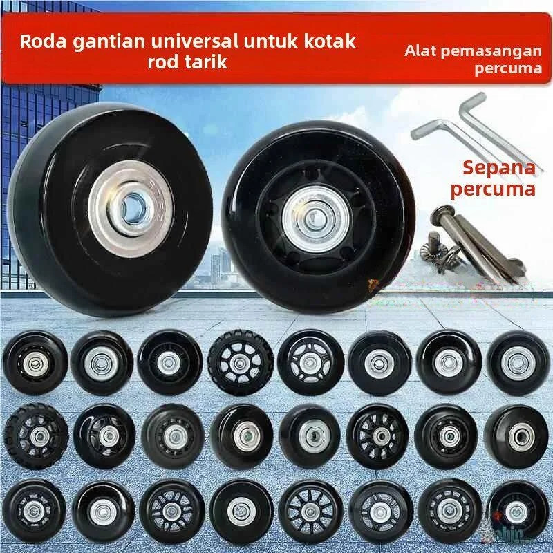 

Ultra-Thin Rubber Wheels with Bearing for Carry-On Suitcase Super Quiet Gliding Smooth Rolling Luggage Casters Inch Size