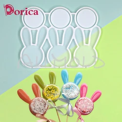 Dorico Easter Bunny Epoxy Lollipop Mold Diy Sugar Chocolate Silicone Mould Cake Decorating Tool Kitchen Bakeware Accessories