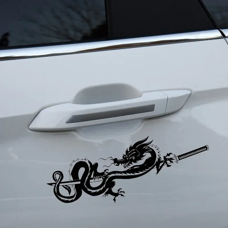 Oem Dragon Samurai Symbol Car Sticker Decal Soldier Black/Silver Covering The Body Vinyl 18.2*7.6CM