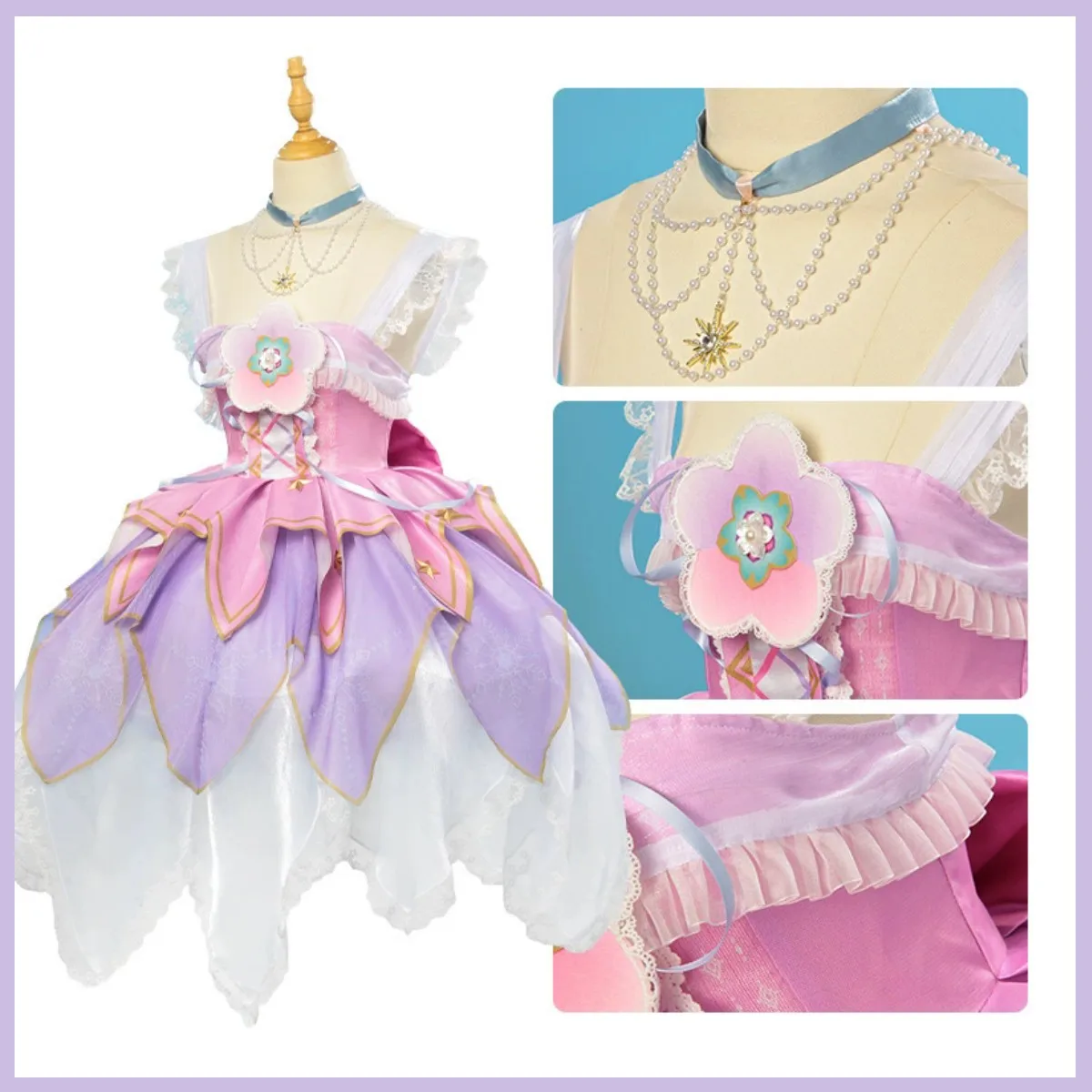 Anime Game Infinity Nikki Cosplay Costume Birthday Party Sweet Pink Princess Dress Lolita Skirt Woman Sexy Kawaii Carnival Suit view 4