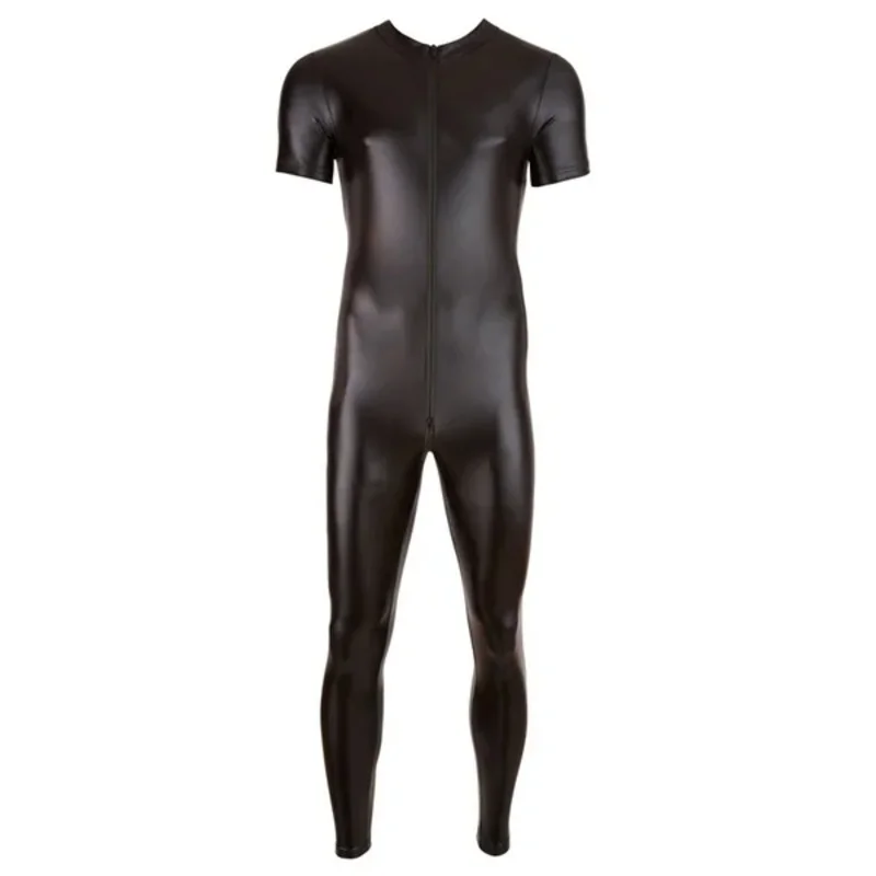 A2025 جديد اللاتكس نظرة الرطب Catsuit فو الجلود شبكة حللا أسود ضيق PVC ارتداءها مثير كلوبوير الرجال الدانتيل Lingeri ★   هاكسيبا.