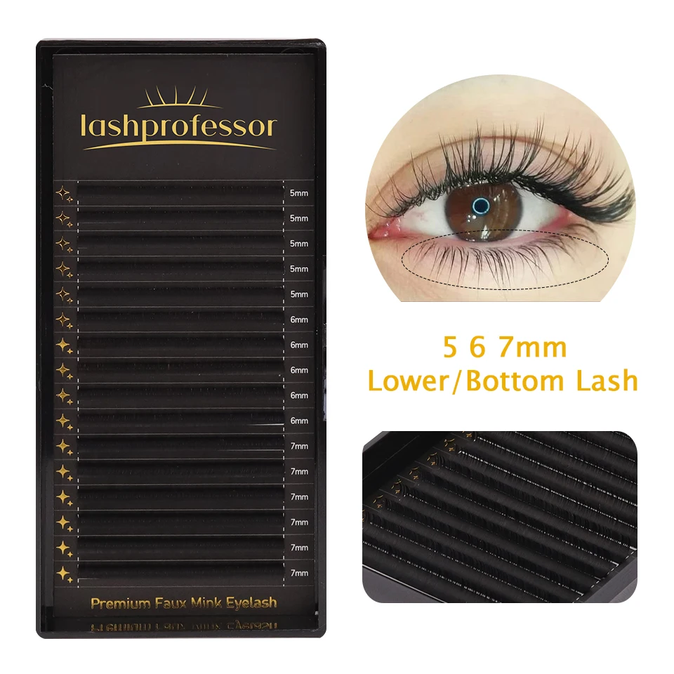 

Lower Lashes Mix 5 6 7mm Bottom Lash Extentions B/C/CC/D Curl Under Eyelashes Individual Natural Short Mink Eyelashes Extentions