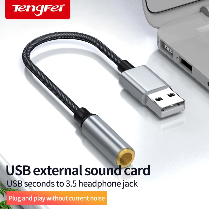 USB to 3.5mm Audio Jack Adapter USB A to 3.5mm TRRS USB to Audio Jack Adapter Headset External Stereo Sound Card