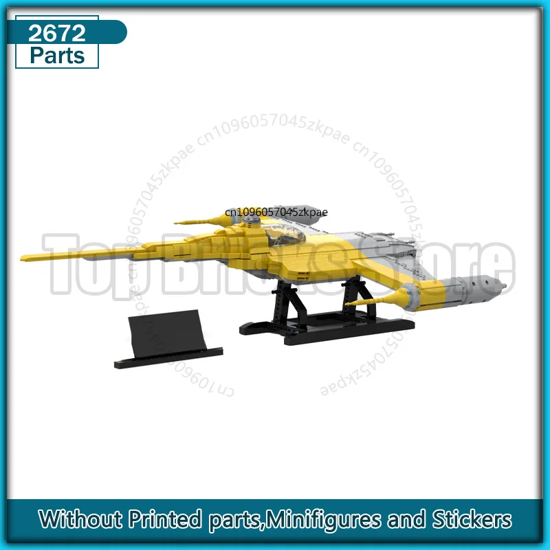 MOC Blok Bangunan N1 Starfighter UCS Pesawat Ruang Angkasa Transportasi DIY Perakitan Orisinalitas Perakitan Batu Bata Mainan Hadiah Natal