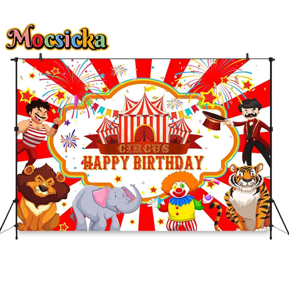 Welcome to Circus Birthday Party Decoration Backdrop Festival Celebration Carnival Tent Background Props Newborn Children Photo